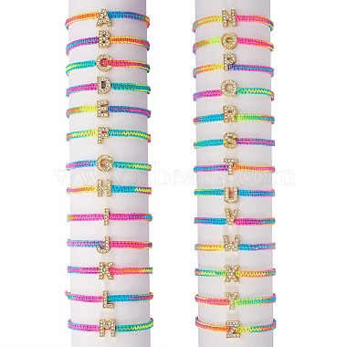 Colorful Letter L Rhinestone Bracelets