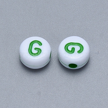 Craft Acrylic Horizontal Hole Letter Beads(SACR-S201-11G)-2