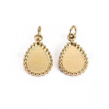 Real 14K Gold Plated Teardrop 316 Surgical Stainless Steel Pendants