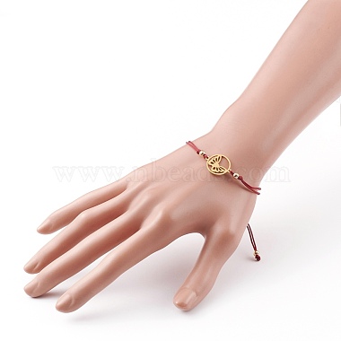 Bracelet de perles tressées en cordon de nylon ajustable(BJEW-JB05828-01)-5