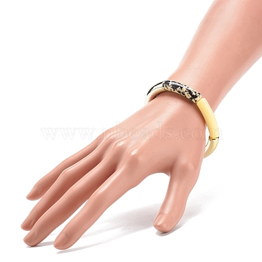 Acrylic Curved Tube Beaded Stretch Bracelet for Women(BJEW-JB08437-02)-3