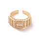 Brass Micro Pave Cubic Zirconia Open Cuff Rings(RJEW-R146-16A-G)-3