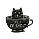 Cat with Cup Enamel Pin(JEWB-G014-A04-A)-1