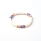 Bracelets élastiques faits à la main de perles heishi en pâte polymère(BJEW-JB0001-CPQ)-6
