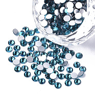 Glass Rhinestone Flat Back Cabochons, Back Plated, Faceted, Half Round, Indicolite, SS8, 2.3~2.4x1mm, about 1440pcs/bag(RGLA-S002-08SS-11)