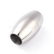 304 Stainless Steel Magnetic Clasps with Glue-in Ends, Bullet, Stainless Steel Color, 18x10.5mm, Hole: 6mm(STAS-F276-03P)