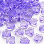 Transparent Acrylic Beads, Heart, Medium Slate Blue, 13.5x13.5x5.5mm, Hole: 1.5mm, about 775pcs/500g(TACR-S154-54B-47)