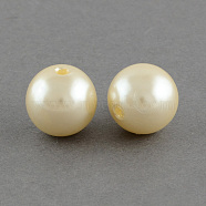 ABS Plastic Imitation Pearl Round Beads, Bisque, 20mm, Hole: 2.5mm, about 120pcs/500g(SACR-S074-20mm-A61)