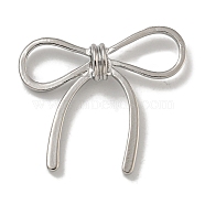 Rack Plating Alloy Pendants, Cadmium Free & Nickel Free & Lead Free, Bowknot Charms, Platinum, 32x34.5x7.5mm, Hole: 4.5x2.5mm(PALLOY-F312-44P)