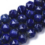 Natural Lapis Lazuli Beads Strands, Faceted, Star Cut Round Beads, 6~7mm, Hole: 0.8~0.9mm, about 31~33pcs/Strand, 7.40 inch7.72 inch(18.8~19.6cm)(G-N327-03A-05)