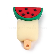 Ice Cream PVC Plastic Pendants, Watermelon, 51x34.5x15.5mm, Hole: 3mm(KY-S172-05D)