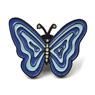Black Alloy Brooches, Butterfly Enamel Pins for Women, Light Blue, 22.5x29x2mm(JEWB-Z015-01B-EB)