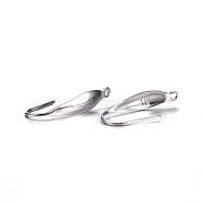 304 Stainless Steel Earring Hooks, with Vertical Loop, Stainless Steel Color, 20x9x4.5mm, 5 Gauge, Hole: 1.4mm(STAS-N0014-66P)