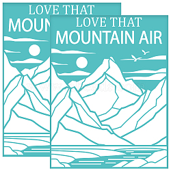 Self-Adhesive Silk Screen Printing Stencil, for Painting on Wood, DIY Decoration T-Shirt Fabric, Turquoise, Mountain, 280x220mm(DIY-WH0338-282)