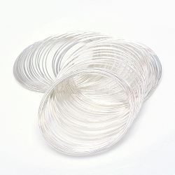 Steel Memory Wire, Bracelets Making, Silver, 20 Gauge, 0.8mm, 60mm inner diameter, 1100 circles/1000g(TWIR-R006-0.8x60-S)