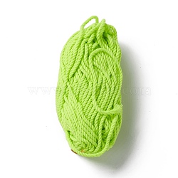 3-Ply Polyester Luminous Yarn, Glow in The Dark Yarn, for Knitting & Crochet, Lime, 1/8 inch(3mm), about 27.34 Yards(25m)/Bundle(OCOR-C003-01D)