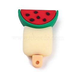 Ice Cream PVC Plastic Pendants, Watermelon, 51x34.5x15.5mm, Hole: 3mm(KY-S172-05D)