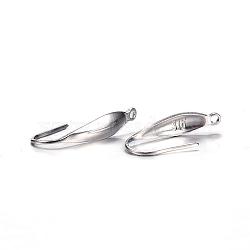 Tarnish Resistant 304 Stainless Steel Earring Hooks, with Vertical Loop, Stainless Steel Color, 20x9x4.5mm, 5 Gauge, Hole: 1.4mm(STAS-N0014-66P)