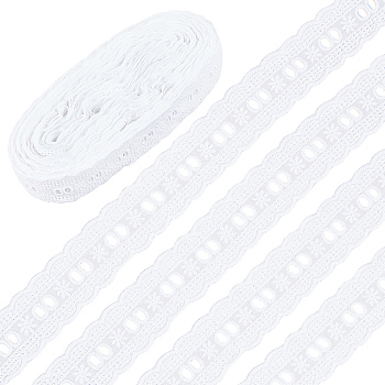 Cotton Embroidery Hollow Lace Trim, Garment Accessories, White, 1-1/4 inch(31mm)