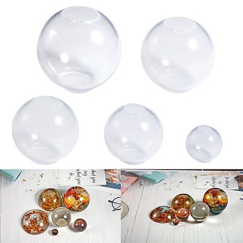 5Pcs 5 Style DIY Silicone Molds, Resin Casting Molds, For UV Resin, Epoxy Resin Jewelry Making, Round, White, 24~105x21.5~102mm, Hole: 10~45.5x11.5~47mm, 1pc/style