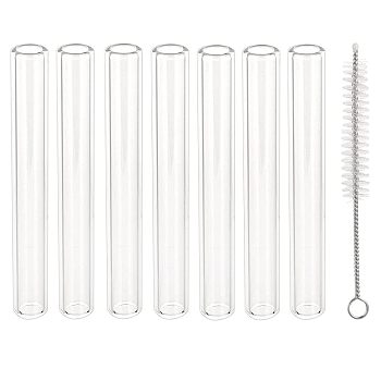 Lab Supplies Set, Including 16Pcs Glass Borosilicate Blowing Tubes & Nylon Tube Pipe Brushes, Clear, 16pcs