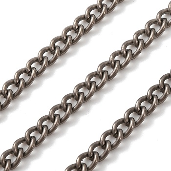 Titanium Curb Chains, Unwelded, with Spool, Raw(Unplated), 5x3x1mm