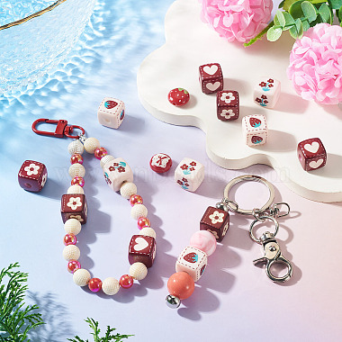 10Pcs 5 Styles Opaque Printed Acrylic Beads(MACR-TA0002-96)-7