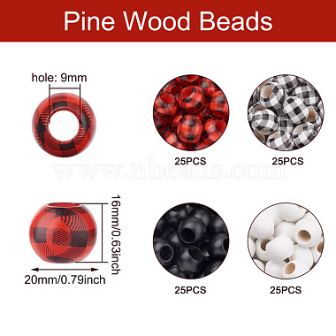 craftdady 100pcs 4 perles en bois de style(WOOD-CD0001-18)-3