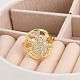 Rack Plating Brass Micro Pave Clear Cubic Zirconia Cuff Rings for Women(RJEW-M028-110G)-3