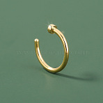 304 Stainless Steel Flat Round Cuff Hoop Nose Rings, Golden, 13x13mm(WG9BB1A-12)