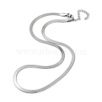 201 Stainless Steel Herringbone Chain Necklaces, Stainless Steel Color, 17.72~18.50 inch(45~47cm)(NJEW-P282-07P-1)
