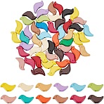 50Pcs Paint Zinc Alloy Beads, Feather, 6x12.5x3mm, Hole: 1.5mm(FIND-AR0005-04B)