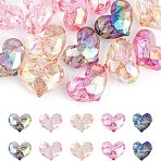 16Pcs 4 Colors Transparent Acrylic Beads, Faceted, Heart, Mixed Color, 26.5x35mm, 4pcs/color(MACR-FH0001-14)