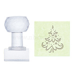 Clear Acrylic Soap Stamps, DIY Soap Molds Supplies, Rectangle, Christmas Tree, 60x37x30mm(DIY-WH0437-006)