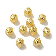 4-Petal Brass Bead Cap, Lead Free & Cadmium Free, Column, Real 24K Gold Plated, 4x4mm, Hole: 0.8mm(KK-O143-38G)