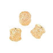 925 Sterling Silver Beads, Spool Shape, Hollow, Real 18K Gold Plated, 8.5x7.5mm, Hole: 1.5mm(STER-P060-35G)