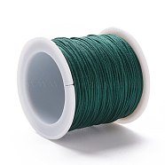 Braided Nylon Thread, DIY Material for Jewelry Making, Teal, 0.8mm, 100yards/roll(NWIR-K013-A28)