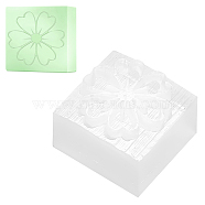 Resin Stamps, for DIY Craft Card Scrapbooking Supplies, Square, Clear, Flower Pattern, 2.7x2.65x2cm(STAM-WH0002-01)