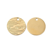 Ion Plating(IP) 304 Stainless Steel Charms, Flat Round Charm, Real 14K Gold Plated, 12x0.5mm, Hole: 1.4mm(STAS-Q215-27G-01)