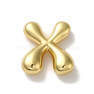 Rack Plating Brass Beads, Cadmium Free & Lead Free, Long-Lasting Plated, Real 18K Gold Plated, Letter X, 22.5x20x7mm, Hole: 2mm(KK-R158-17X-G)