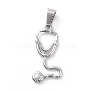 304 Stainless Steel Pendants, Echometer, Stainless Steel Color, 26x13x2mm, Hole: 3.5x7mm(STAS-G261-03P)