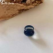 Oval Resin Finger Rings for Women, Prussian Blue, Inner Diameter: 17mm(WG60A90-02)