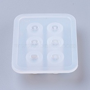 Silicone Bead Molds, Resin Casting Molds, For UV Resin, Epoxy Resin Jewelry Making, Abacus, White, 8.2x7.1x1.2cm, Hole: 2.5mm, Inner Size: 16mm(DIY-F020-04-B)