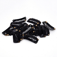 U Shape Metal Snap Clips, for Hair Extension Hairpiece, Wig Clips, Black, 32.5x16x2mm(X-OHAR-WH0017-04B)