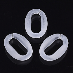 Transparent Frosted Acrylic Linking Rings, Quick Link Connectors, for Cable Chains Making, Oval, Clear, 31.5x22x6mm, Inner Diameter: 22x10.5mm, about 180pcs/500g(FACR-N004-005)