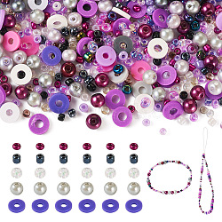 DIY Beads Jewelry Making Finding Kits, Indigo, 2~6mm, about 25~33g/bag(DIY-TAC0009-10H)