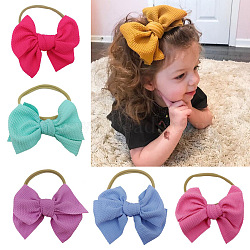 Nylon Elastic Baby Headbands for Girls, Hair Accessories, Bowknot, Mixed Color, 280~300mm(OHAR-R277-04)
