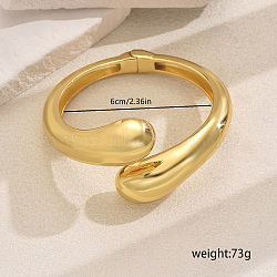 Elegant Zinc Alloy Hinged Bangles for Women, Teardrop, Golden, Inner Diameter: 2-3/8 inch(6cm)(IY0070-1)