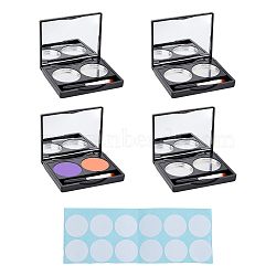 6 Sets Plastic Empty Eyeshadow Makeup Palette Containers with 2 Aluminum Pans and Mirror, Eyeshadow Brush, with 4 Sets Double Sided Adhesive Paper, Black, 2~5.1x2~6.4x1.1cm(MRMJ-FH0001-25)