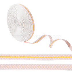 Polyester Leaf Pattern Ribbon, for Cloth Dress Sewing Accessories, PeachPuff, 1/2 inch(12mm)(OCOR-WH0101-156A)